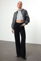 Trendyol Black High Waist Tie Wide Leg Jeans