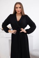 Kesi Włoski Dress tied with a pleated hem black