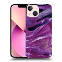 Silikónový prehľadný obal pre Apple iPhone 13 mini - Purple glitter