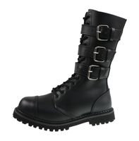 Lederschuhe Unisex - Phantom Boots with Buckle - BRANDIT - 9005-black 39
