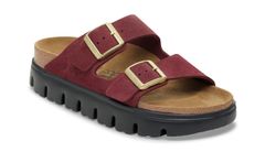 Birkenstock Arizona Platform Suede Leather Narrow Fit Ženy - Sandály Birkenstock - Bordó - 1030581-7.5 - Size: 7.5