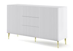 ArtBm Komoda RAVENNA B 2D3S 150 | biela matná PREVEDENIE: Biela matná  / zlaté nohy