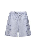 Printed Linen & Cotton Shorts