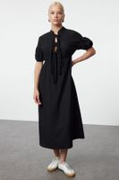 Trendyol Black Bow Detailed Maxi Woven Dress