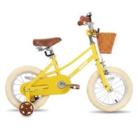 Dětské kolo Joystar Retro 14" s košíkem • 92-120 cm žlutá