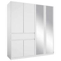 Rauch Möbel ŠATNÍ SKŘÍŇ SE ZRCADLEM, bílá, 181/197/54 cm