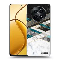 Silikónový čierny obal pre Realme 12X - Black & White geometry