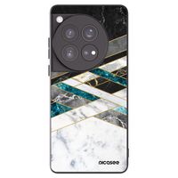 Silikónový čierny obal pre OnePlus 12 5G - Black & White geometry