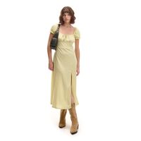 Cropp - Midi obleka s cvetličnim vzorcem - rumeno zelena