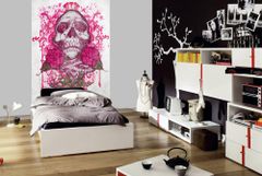 1Wall fototapeta Miami Ink Ružová lebka 158x232 cm