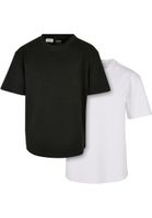 Boys' Heavy Oversized T-Shirt 2-Pack White+Black