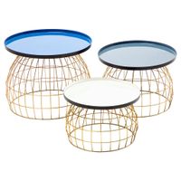 MID.YOU SADA PRÍRUČNÝCH STOLÍKOV, modrá, sivá, biela