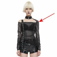 koszulka gotycki and punk damskie - Women's Punk Stand Collar Slash - DEVIL FASHION - MY1073 M