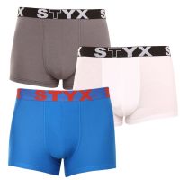 3PACK pánské boxerky Styx sportovní guma vícebarevné (3G10137) M