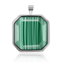 Olivie Stříbrný přívěsek GREEN NATURAL MALACHIT 6012