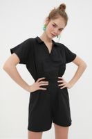 Trendyol fekete cipzáras részletes szőtt jumpsuit