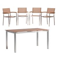 Gardenson SÚPRAVA ZÁHRADNÉHO NÁBYTKU 5-dielne, kov, textil, kompozitné drevo