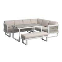 Amatio TERASOVÁ SEDACIA SÚPRAVA 4-dielne, kov, plast, sklo, textil