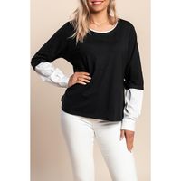 Langarmshirt, Schwarz-Weiß