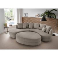 Livetastic SEDACÍ SOUPRAVA, textil, šedavě hnědá