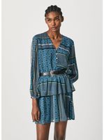 Blue women's patterned dress Pepe Jeans Megan - Women's