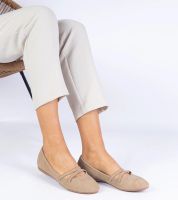 Gemre Beige women's matte eco-leather ballet flats Baronna