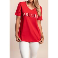 T-Shirt Mit Aufdruck, Rot