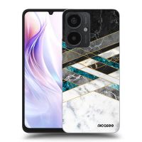 Silikónový čierny obal pre Xiaomi Redmi 13C 5G - Black & White geometry