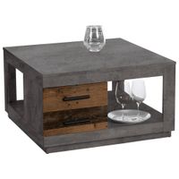 KONFERENČNÝ STOLÍK, antracitová, hnedá, kompozitné drevo, 80/80/45,6 cm