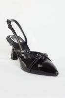 Trendyol Black Patent Leather Belted Buckle Detailed Women's Heeled Shoes