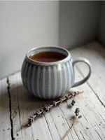 Sinsay - Kubek kamionkowy z uchem - niebieski