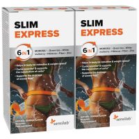 2x Slim Express – 6-in-1 Getränk zum Abnehmen mit Morosil, Grünem Tee, Weißer Maulbeere, Hibiskus, Zink und Akaziengummi. 20 Beutel | Sensilab