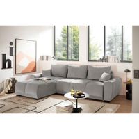 Livetastic ROZKLADACIA ROHOVÁ SEDAČKA, textil, strieborná