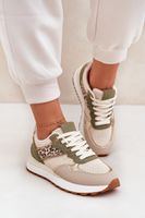 Boto Buty Sportowe Damskie Z Panterką Na Platformie Zielone Davinara