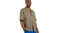 Dedicated Shirt Marstrand Medallion Ditsy Green Pánske - Košeľa Dedicated - Zelená - 22899-S - Size: S