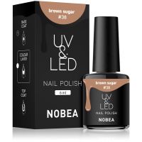 NOBEA UV & LED Nail Polish hybrydowy lakier do paznokci z użyciem lampy UV / LED błyszczący odcień Brown sugar #38 6 ml