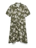 VERO MODA Košulja haljina  maslinasta / crna / bijela