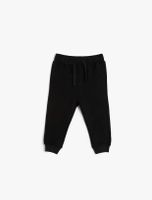 Koton 4WMB40033TK Boys' Cotton Tracksuit Bottom BLACK.