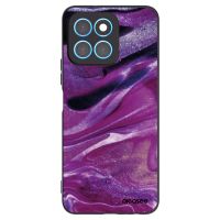 Silikónový čierny obal pre Honor X6 - Purple glitter
