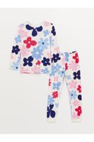 LC Waikiki Crew Neck Patterned Long Sleeve Fleece Girls' Pajamas Set