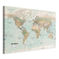 artgeist OBRAZ NA PLÁTNE, mapa sveta, 120/80/1,2 cm