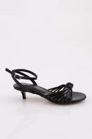 DGN 4320 Women's Low Heel Ankle Sandals Black Metallic