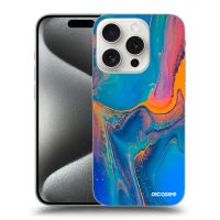 Silikónový prehľadný obal pre Apple iPhone 15 Pro - Rainbow