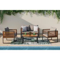 Ambia Garden SÚPRAVA ZÁHRADNÉHO NÁBYTKU drevo, kov, textil