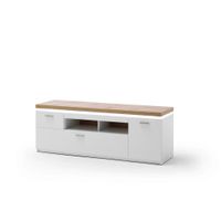 Novel TV DIEL, biela, farba duba, 156/57/44 cm