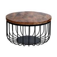 Livetastic KONFERENČNÝ STOLÍK, prírodná farba, čierna, drevo, kov, 58/33/58 cm