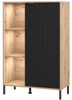 Vitrína i s vnútorným osvetlením xaden - dub artisan/čierna