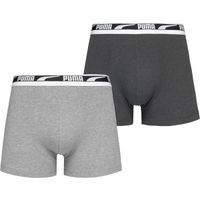 Puma MEN MULTI LOGO BOXER 2P Мъжки боксерки, сиво, размер