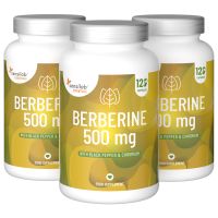 3x Berberin 500 mg, HCI 97 % hochdosiert – vegan, 360 Kapseln | Essentials Sensilab