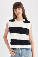 DEFACTO Regular Fit Striped Crew Neck Knitted Sweater